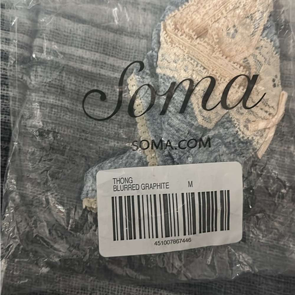 Soma Graphite and Cream Lace Panty